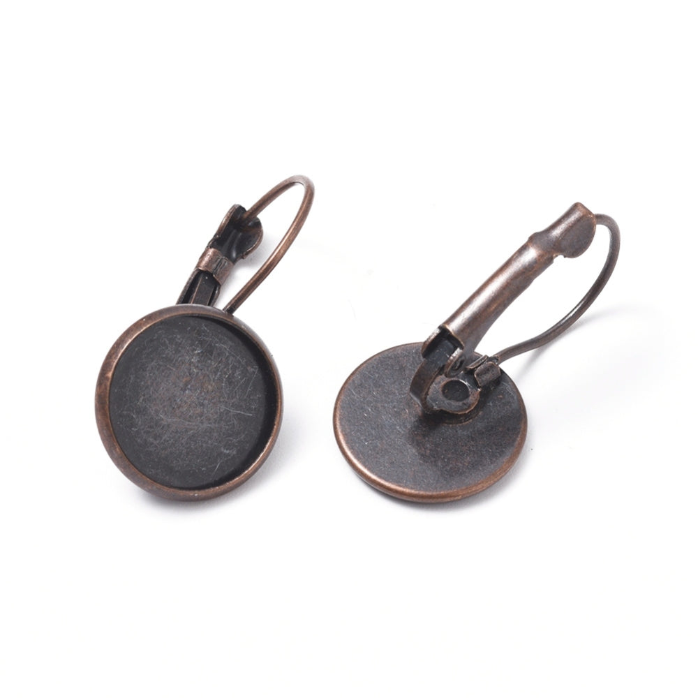 Ear Wires w. Glass Dome (2) - Ancient Brass