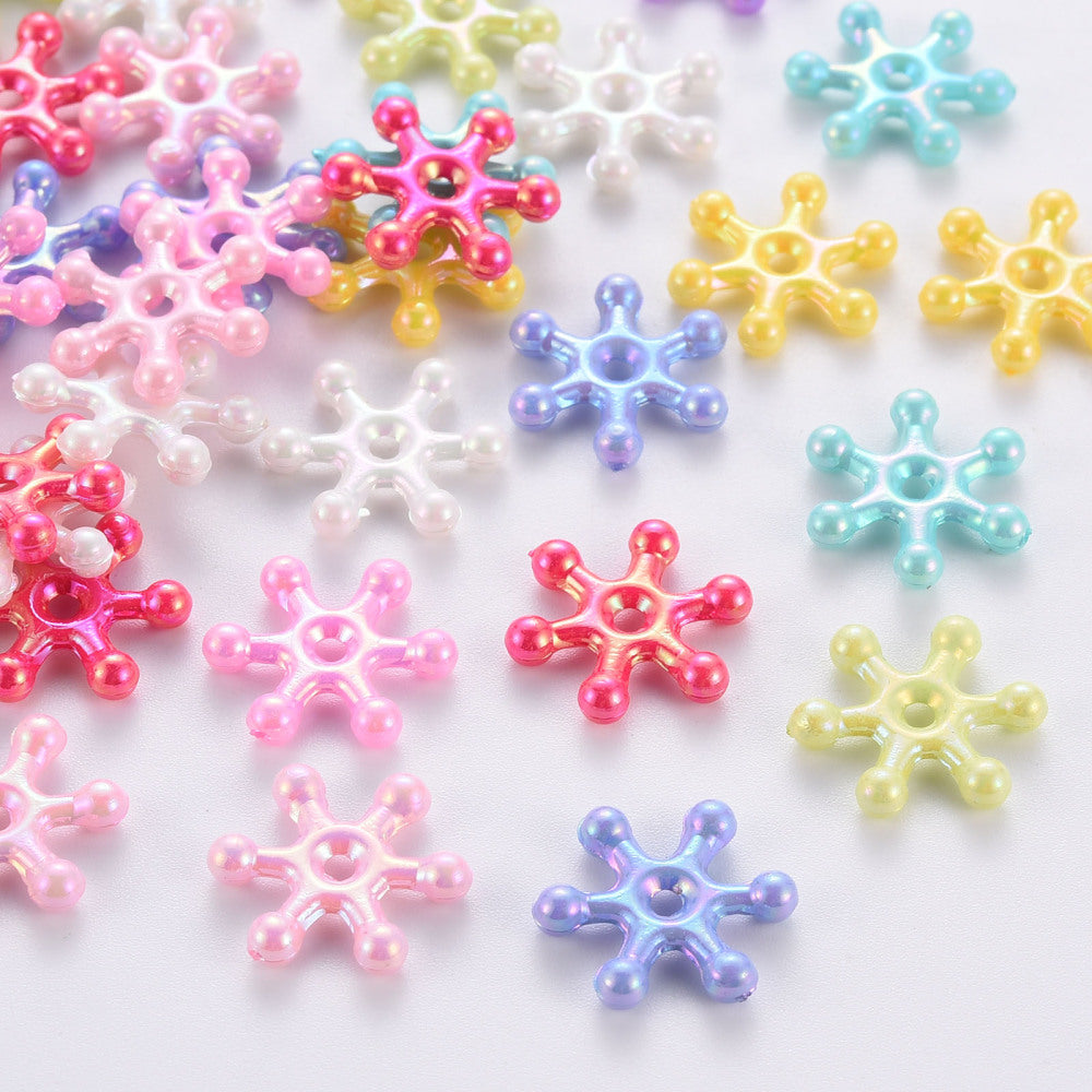 Pinwheel (100) - 15mm Acrylic AB Lustre Beads