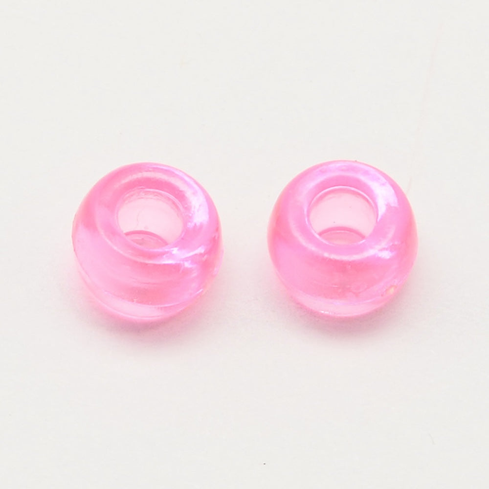 Pink Transparent (100) - Acrylic Pony Beads
