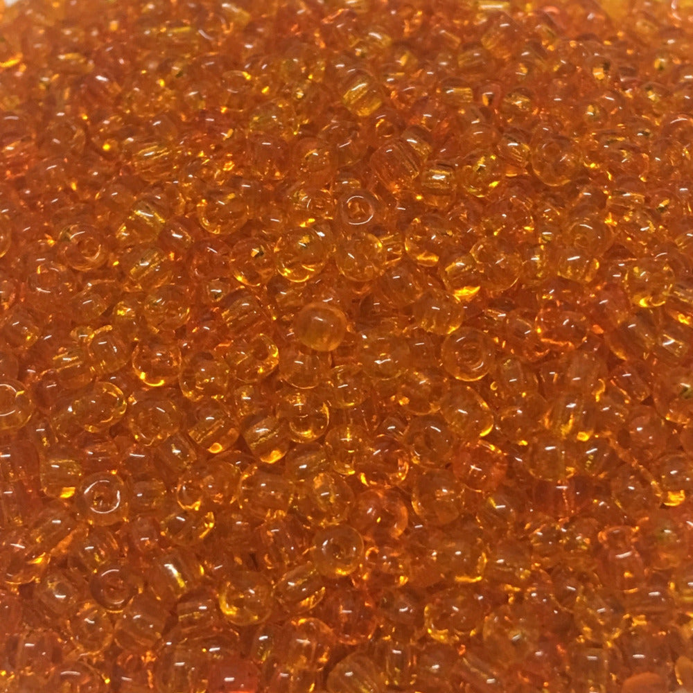 Orange - 8/0 Transparent (50g) - Seed Beads