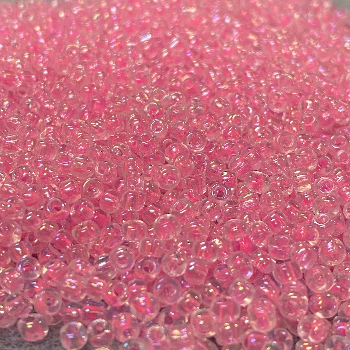 Pink Lined - 8/0 Rainbow (50g) - Seed Beads