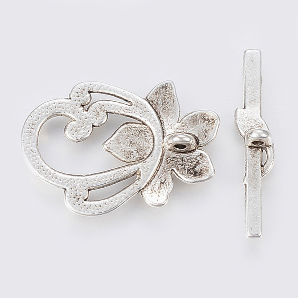 Flower Toggle (1) - Antique Silver