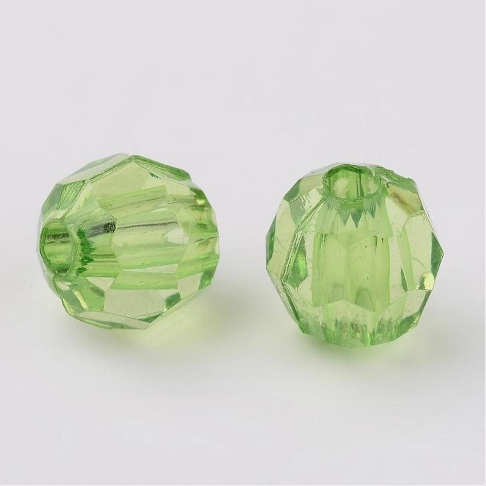 8mm Faceted Beads (100) - Green