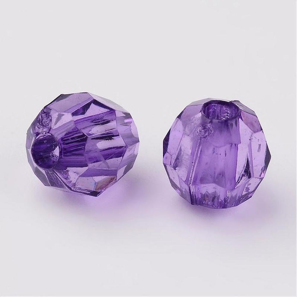 8mm Faceted Beads (100) - Purple