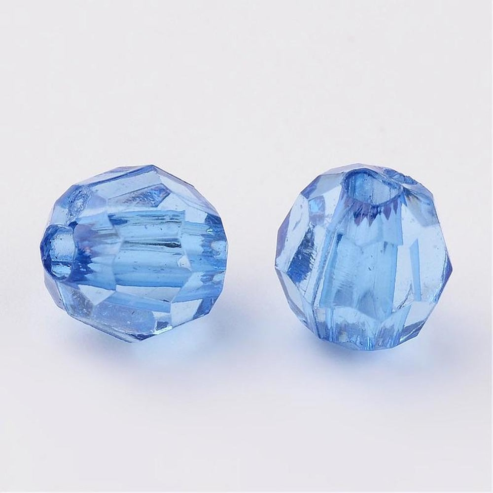 8mm Faceted Beads (100) - Cornflower Blue