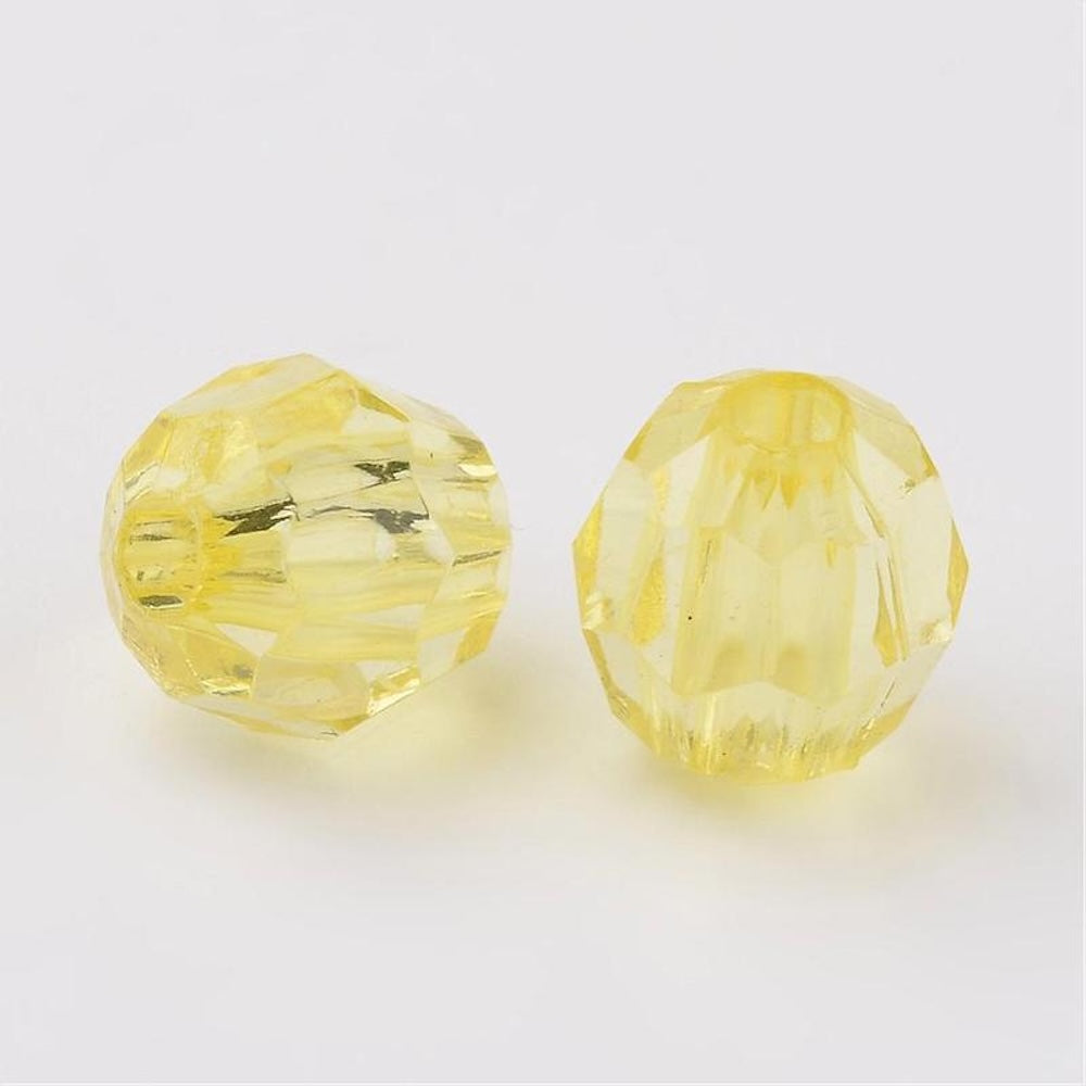8mm Faceted Beads (100) - Yellow
