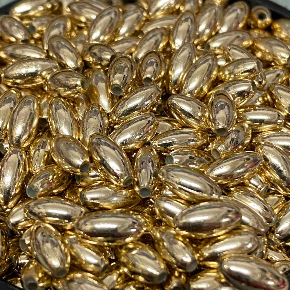 8x4mm Rice Beads (500) - Gold - Acrylic
