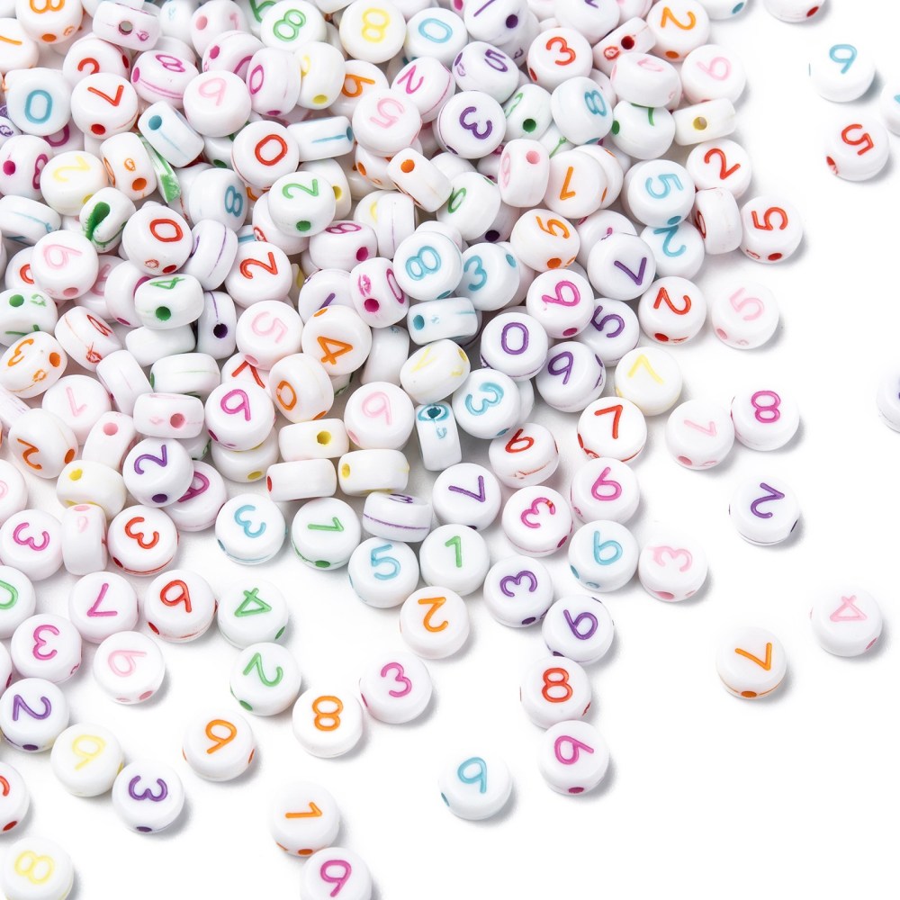 Number Beads (100) - Rainbow