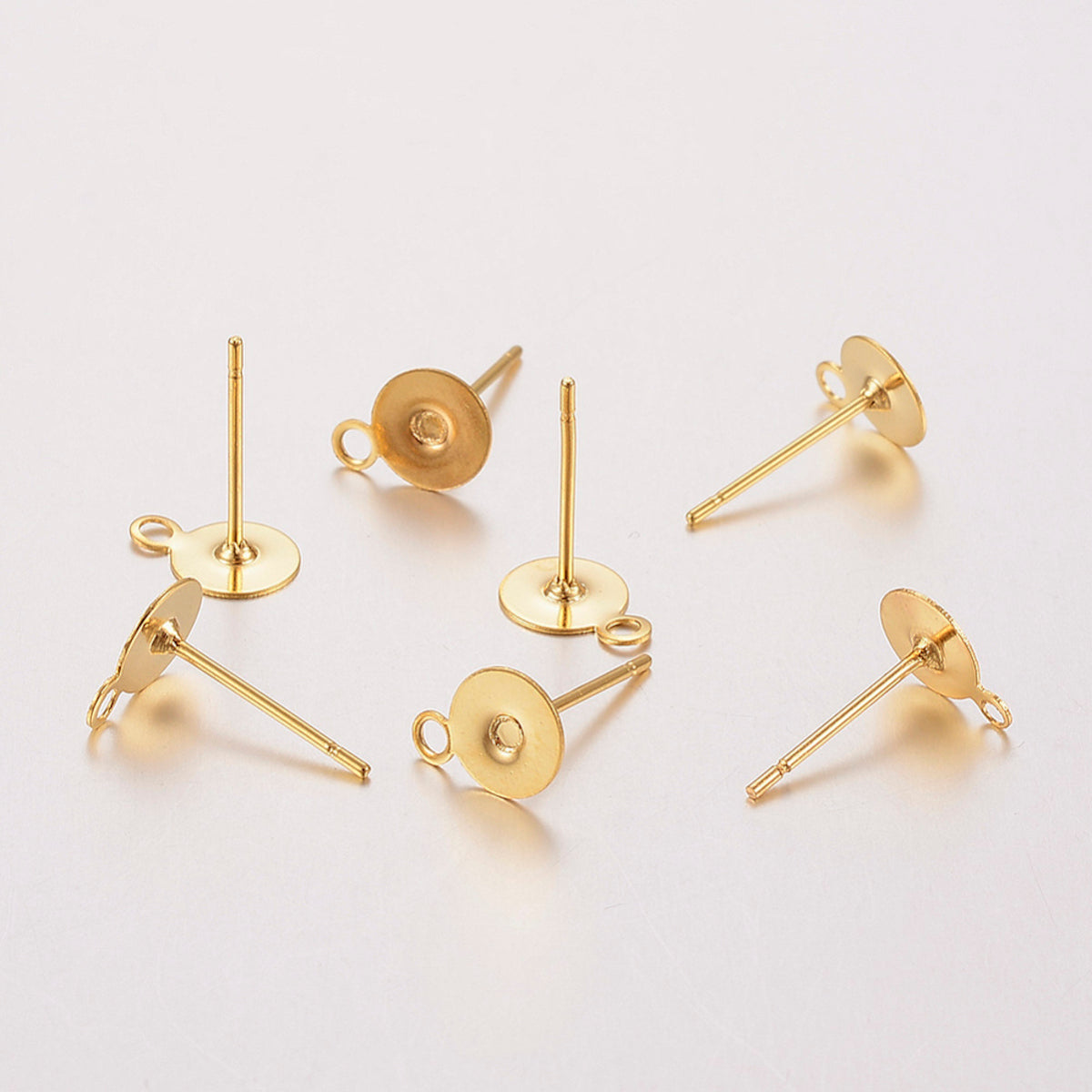 6mm Glue On Studs (10) - 24kt Gold Filled