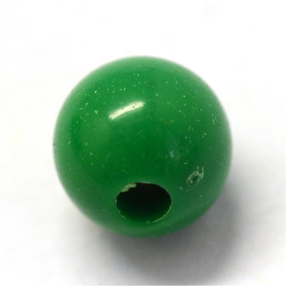 6mm Green Opaque (100) - Round Acrylic Beads