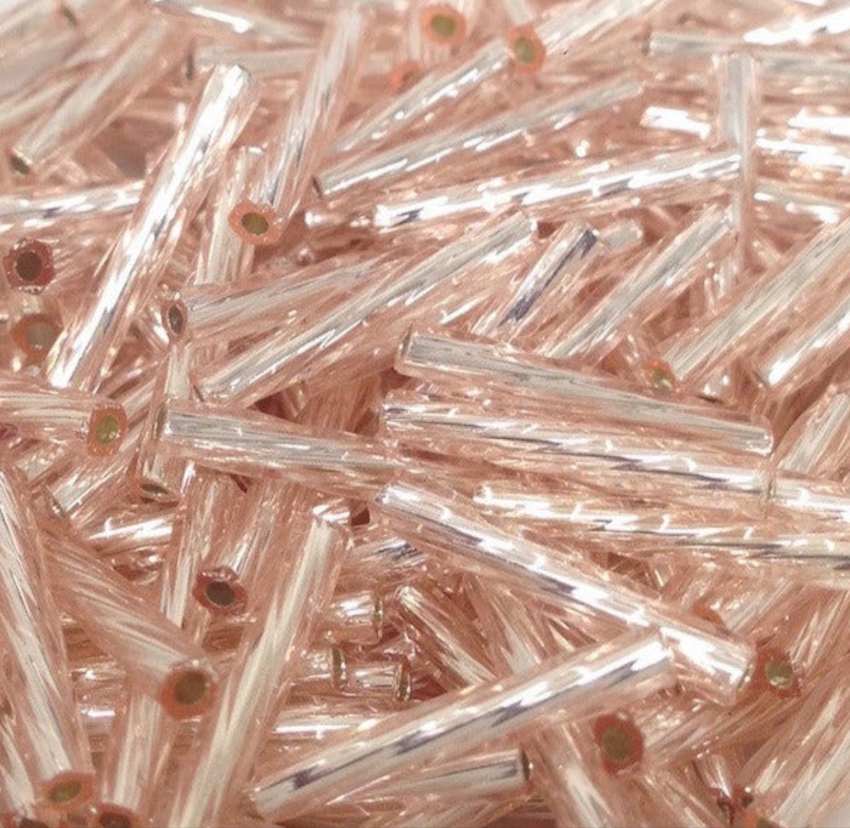 12mm (#39) Palest Pink Silverlined - Spiral Bugle - 10g Tube