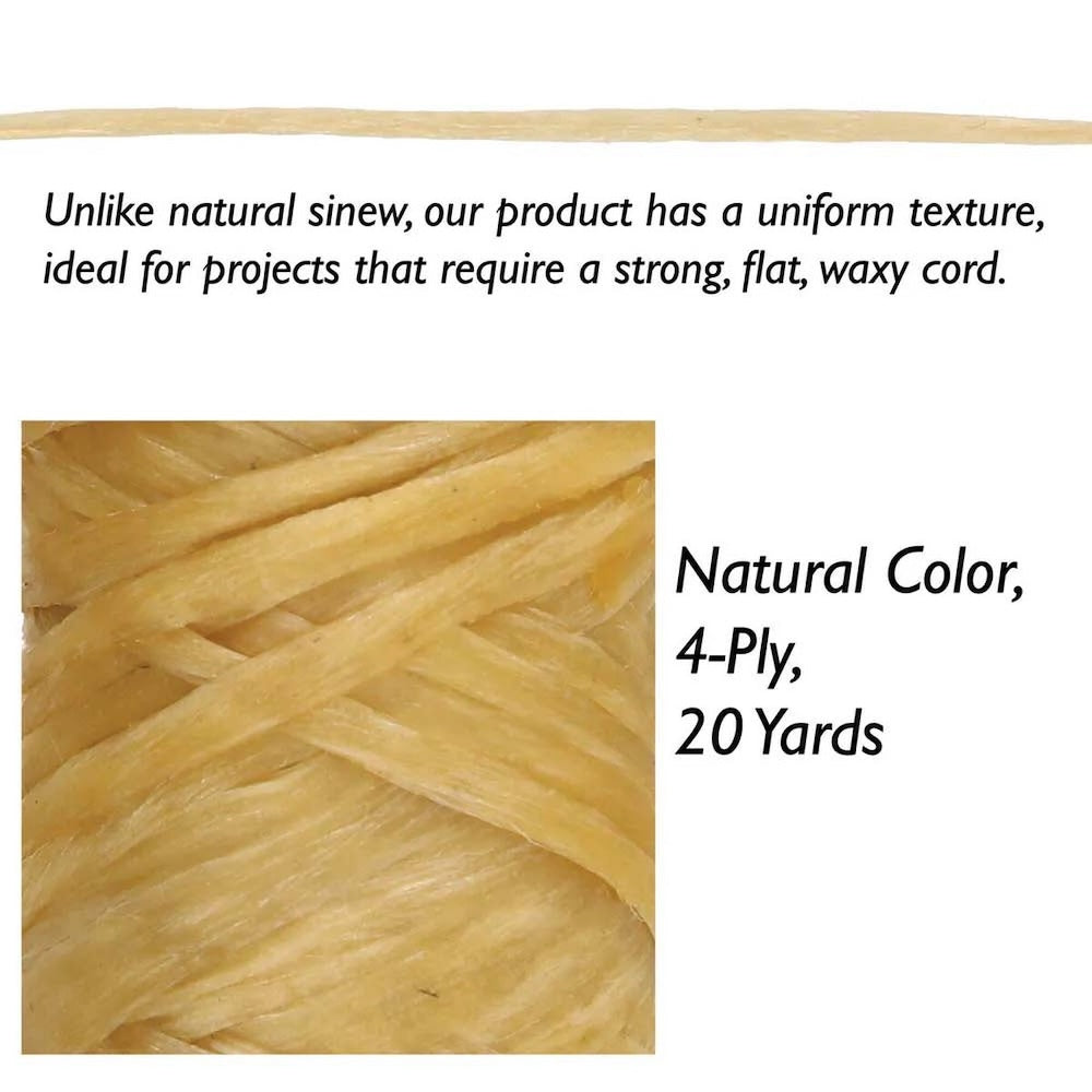 Artificial Sinew Thread (18m) - Natural - Waxed Polyester Cord