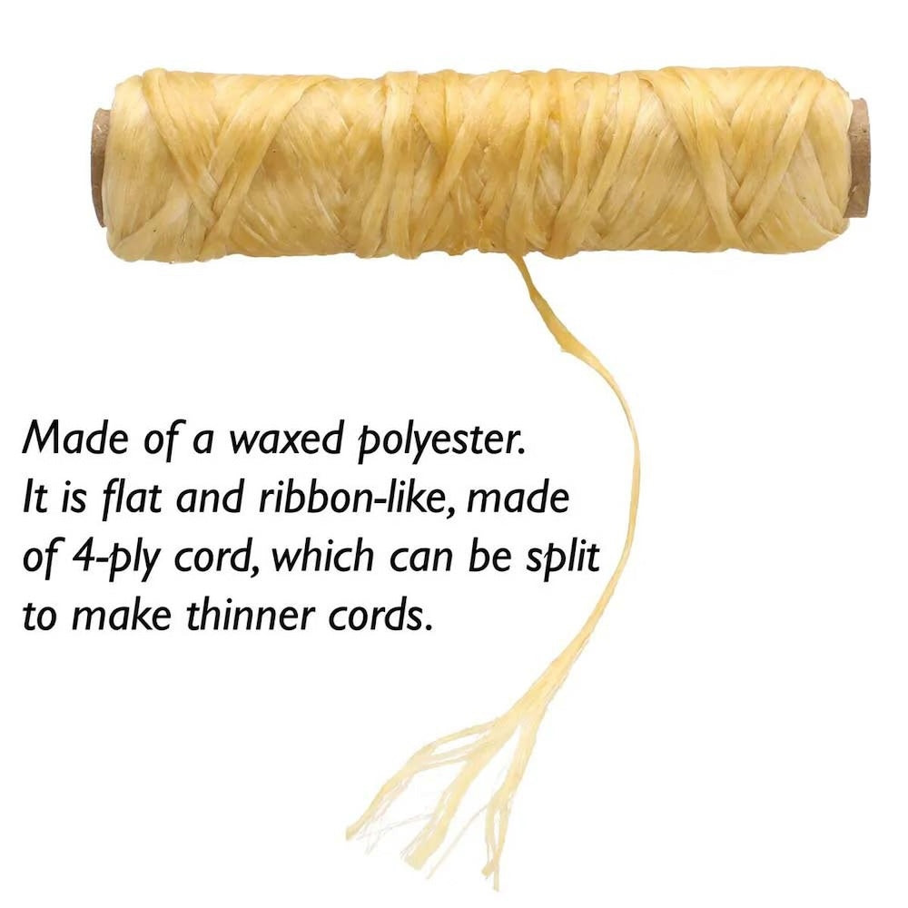 Artificial Sinew Thread (18m) - Natural - Waxed Polyester Cord