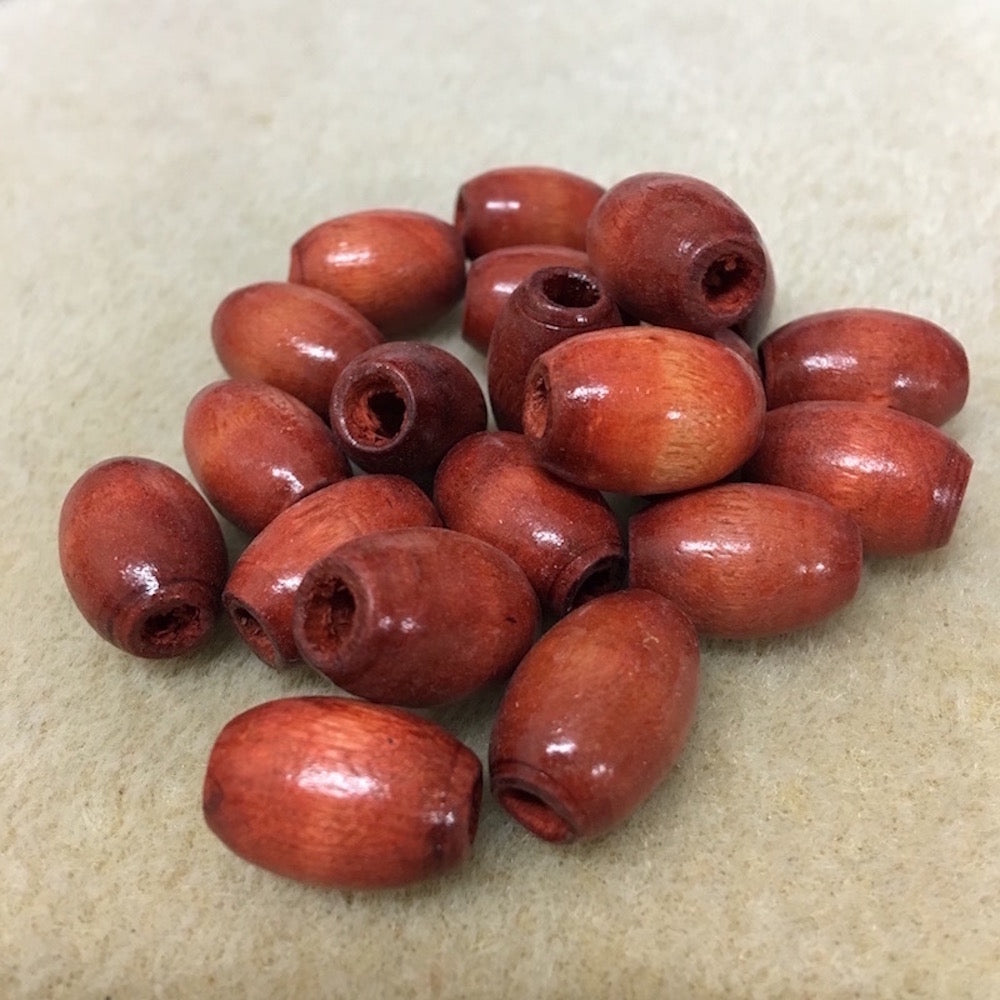 17mm Barrel Wood Beads (25) - Dark - Bead Shack