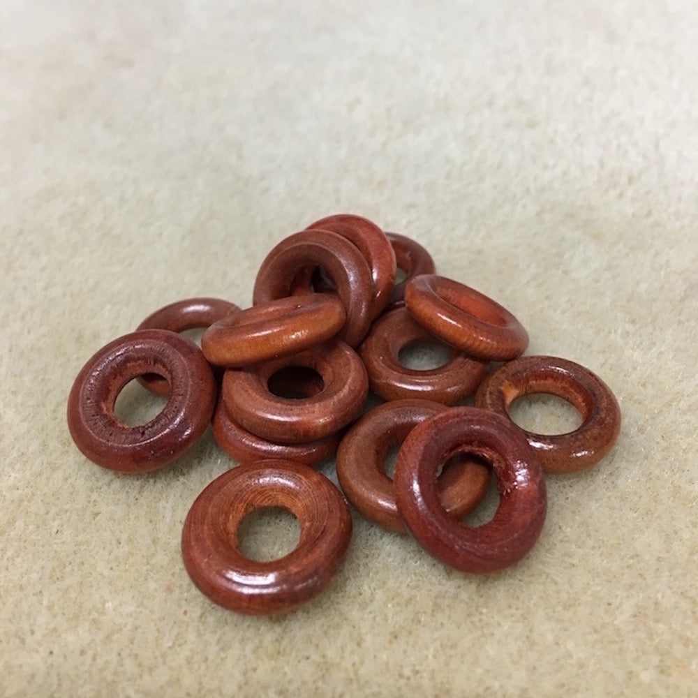 16mm Rings Wood Beads (25) - Dark