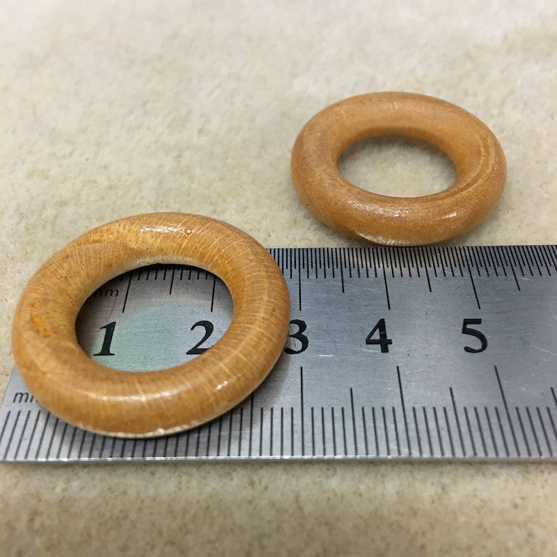 28mm Wood Rings (10) - Light - Bead Shack