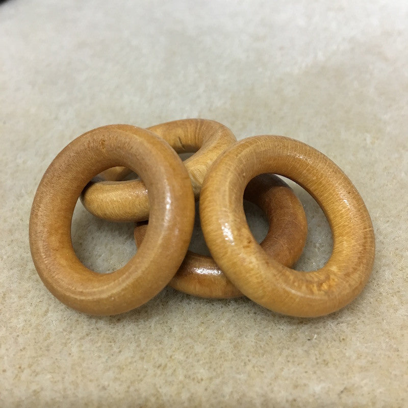 28mm Wood Rings (10) - Light - Bead Shack