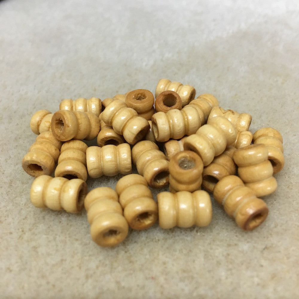 8x6mm Spool Wood Beads (50) - Light - Bead Shack
