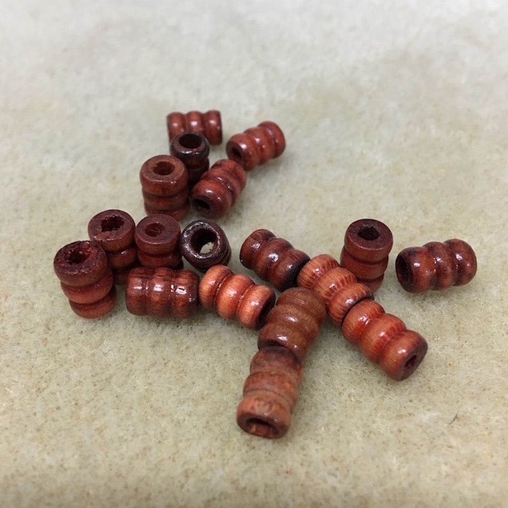 8x6mm Spool Wood Beads (50) - Dark