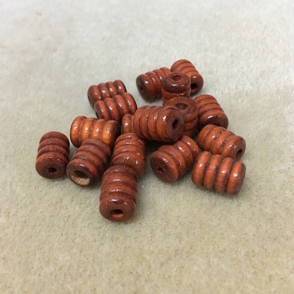 14x10mm Coil Wood Beads (25) - Dark