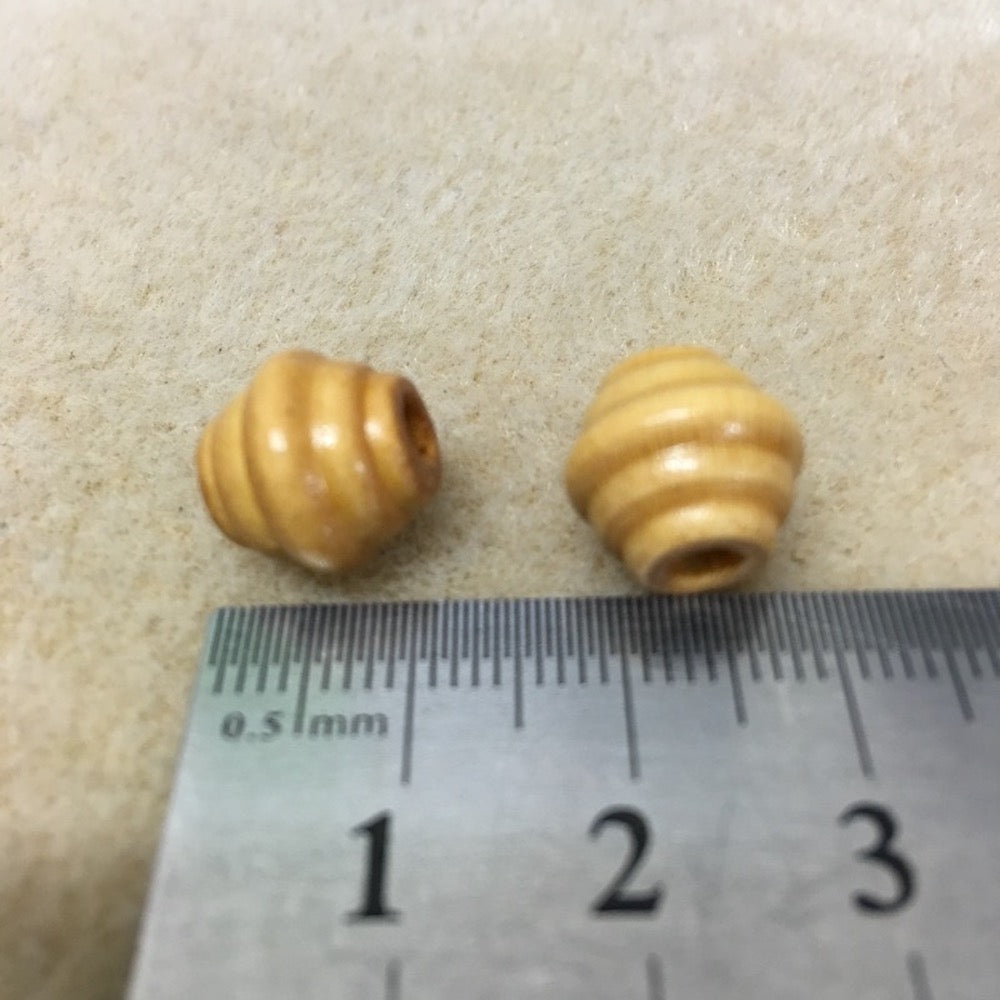 11x11mm Bicone Wood Beads (25) - Light