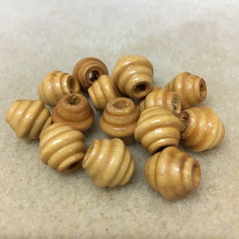 11x11mm Bicone Wood Beads (25) - Light