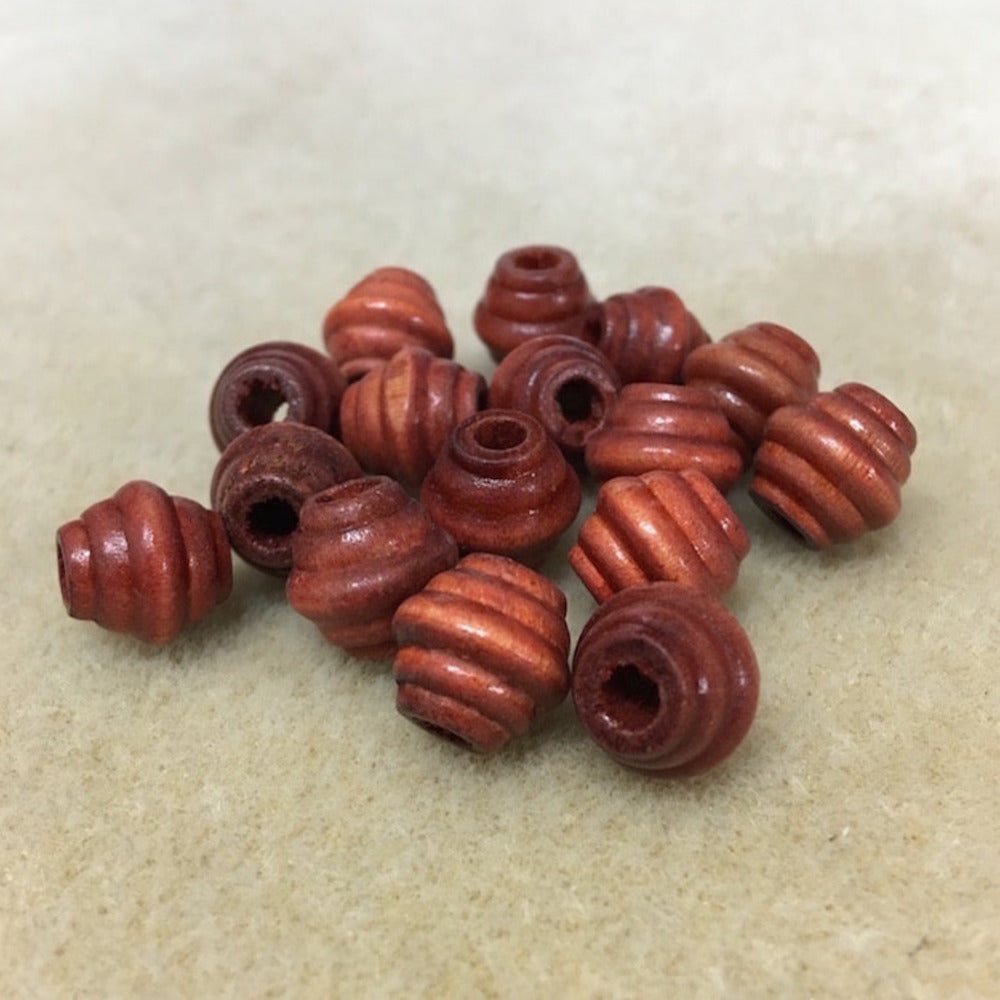 11x11mm Bicone Wood Beads (25) - Dark