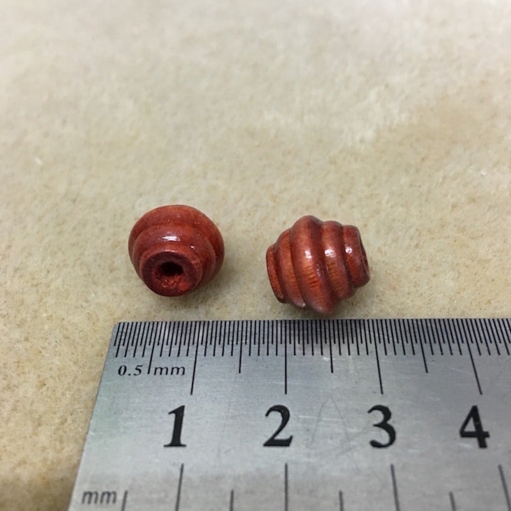 11x11mm Bicone Wood Beads (25) - Dark