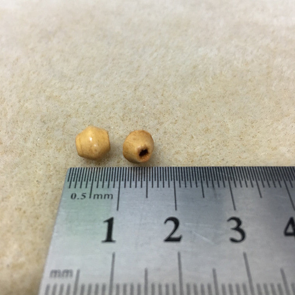 7x7mm Bicone Wood Beads (50) - Light