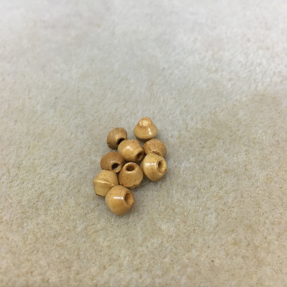 7x7mm Bicone Wood Beads (50) - Light