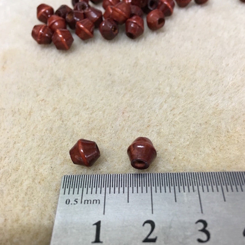 7x7mm Bicone Wood Beads (50) - Dark
