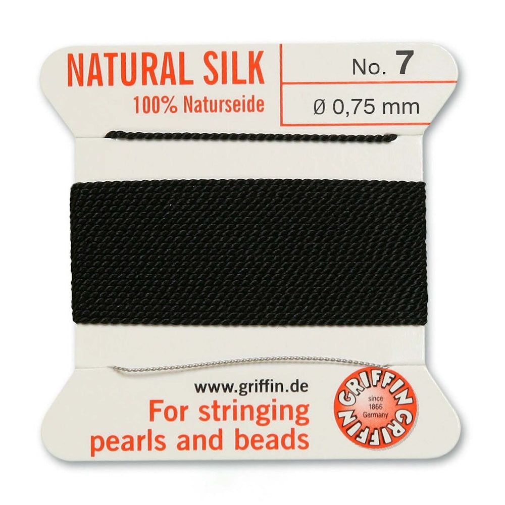 Size 7 (0.75mm) Silk Thread - Black