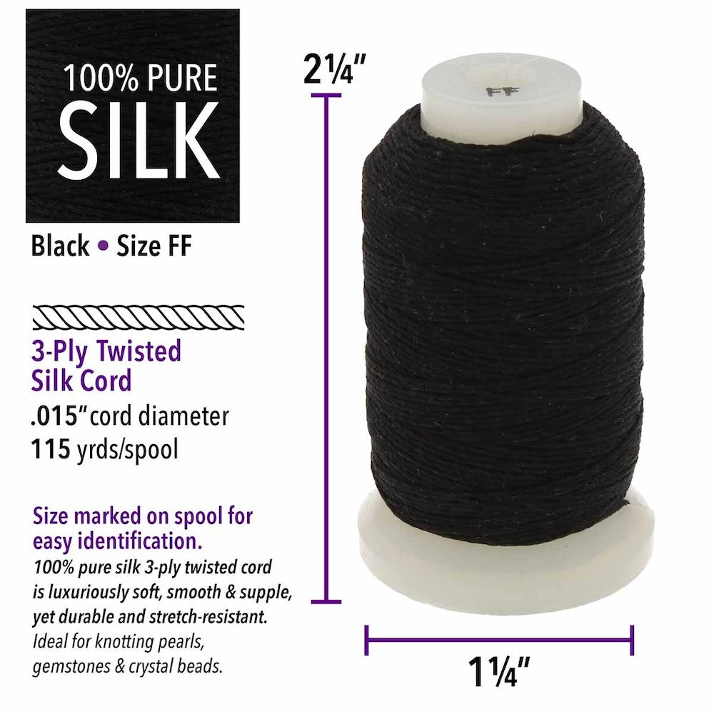 Silk Thread - BLACK .38mm (10m)