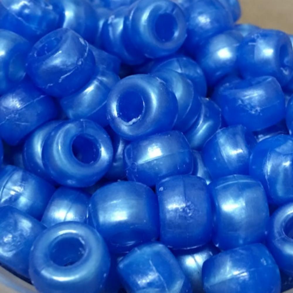 Blue Pearlised (100) - Acrylic Pony Beads