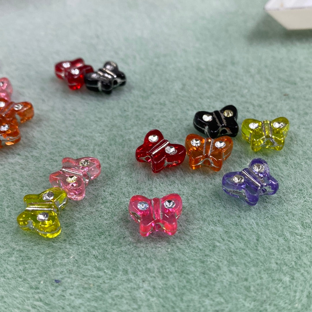 Butterfly Diamante Beads (100)