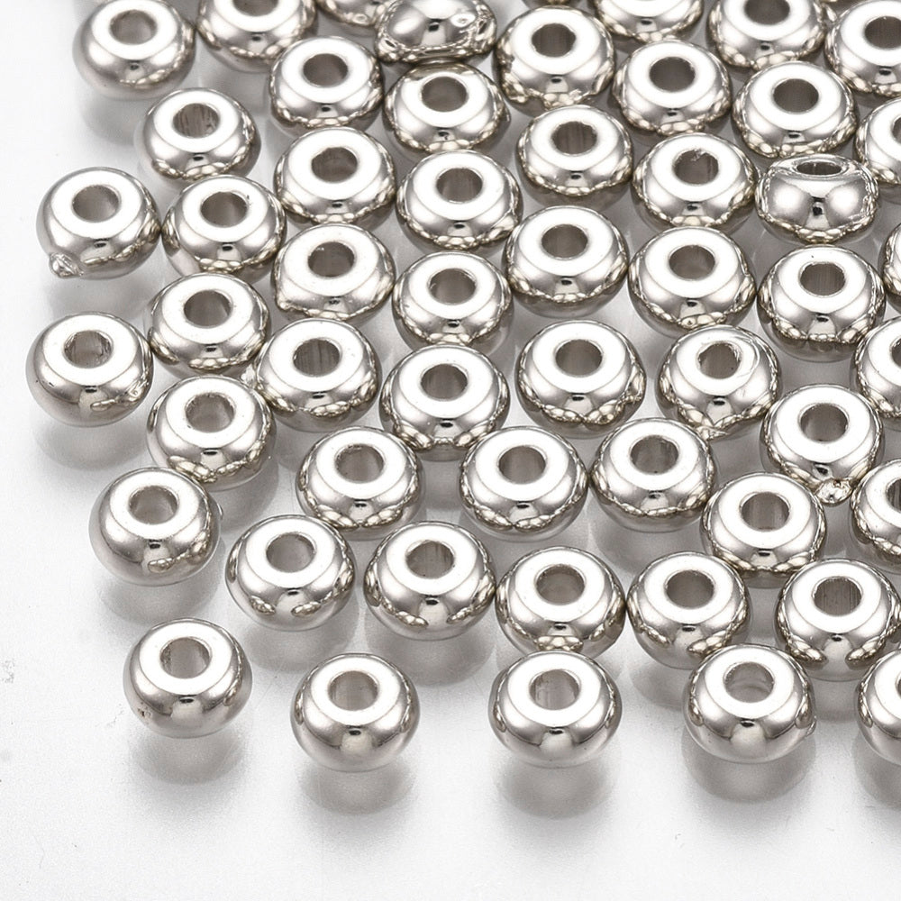 2.5x5mm Rondelles - (100) - Metalised Silver