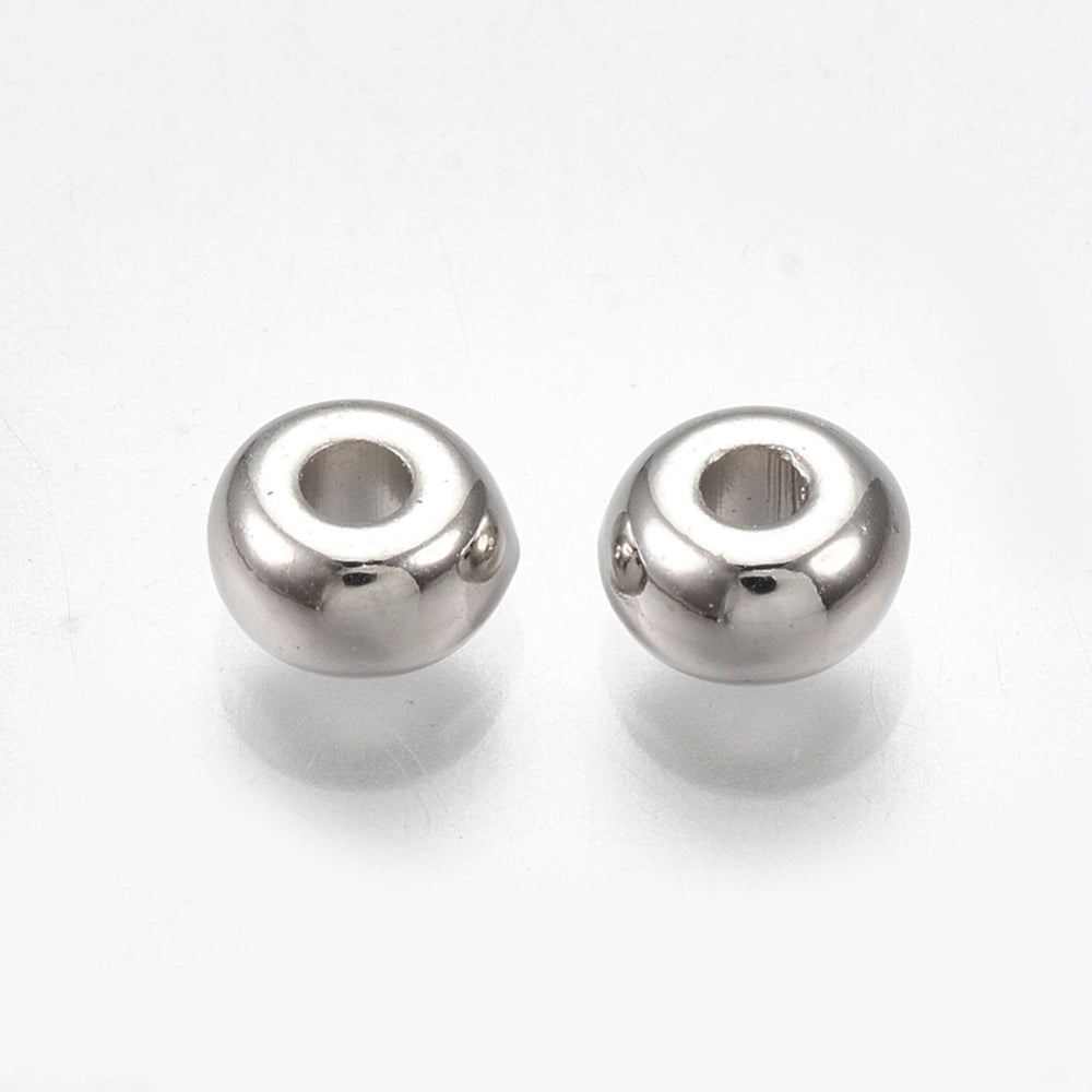 2.5x5mm Rondelles - (100) - Metalised Silver