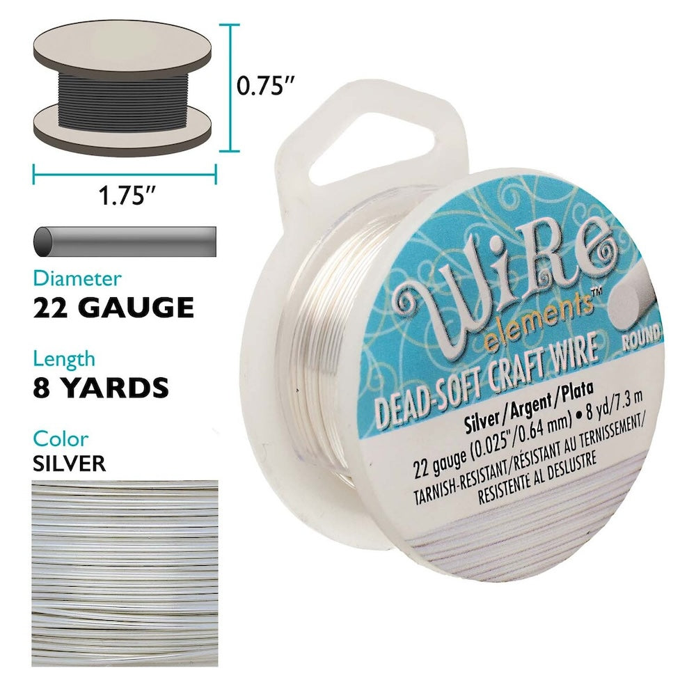 22 gauge Wire Elements - Silver - Dead Soft