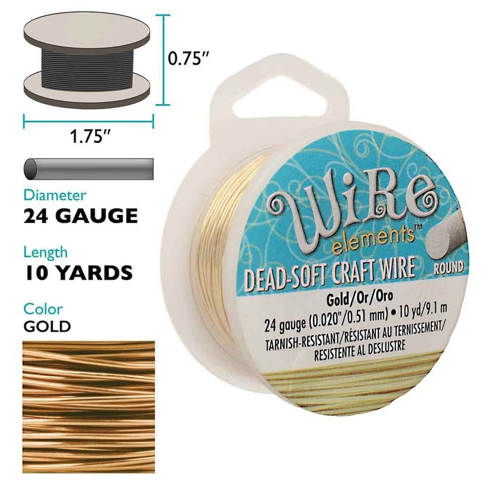 24 gauge Wire Elements - Gold - Dead Soft