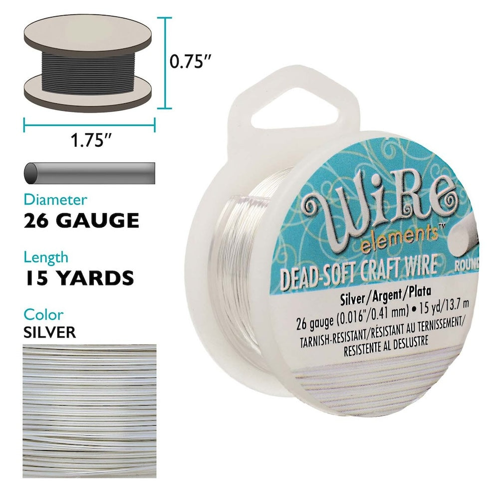 26 gauge Wire Elements - Silver - Dead Soft
