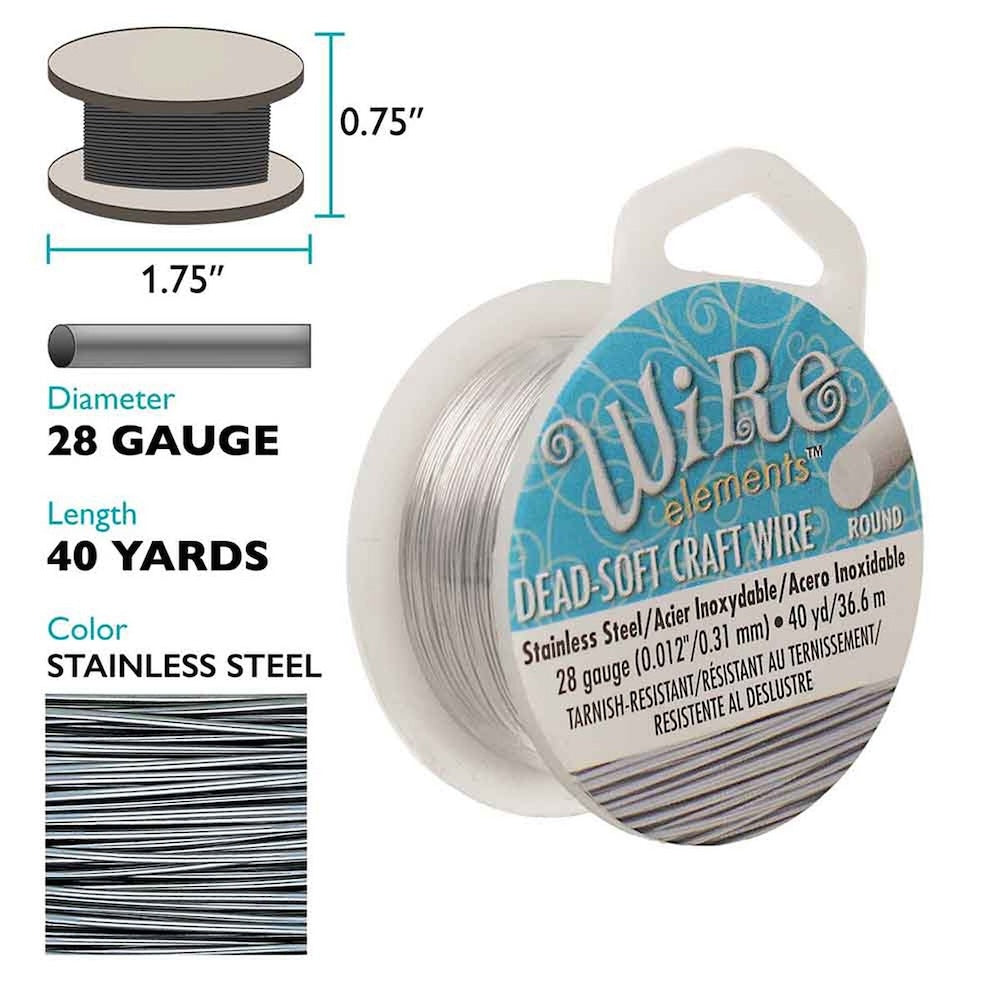 28 gauge Wire Elements - Stainless Steel - Dead Soft