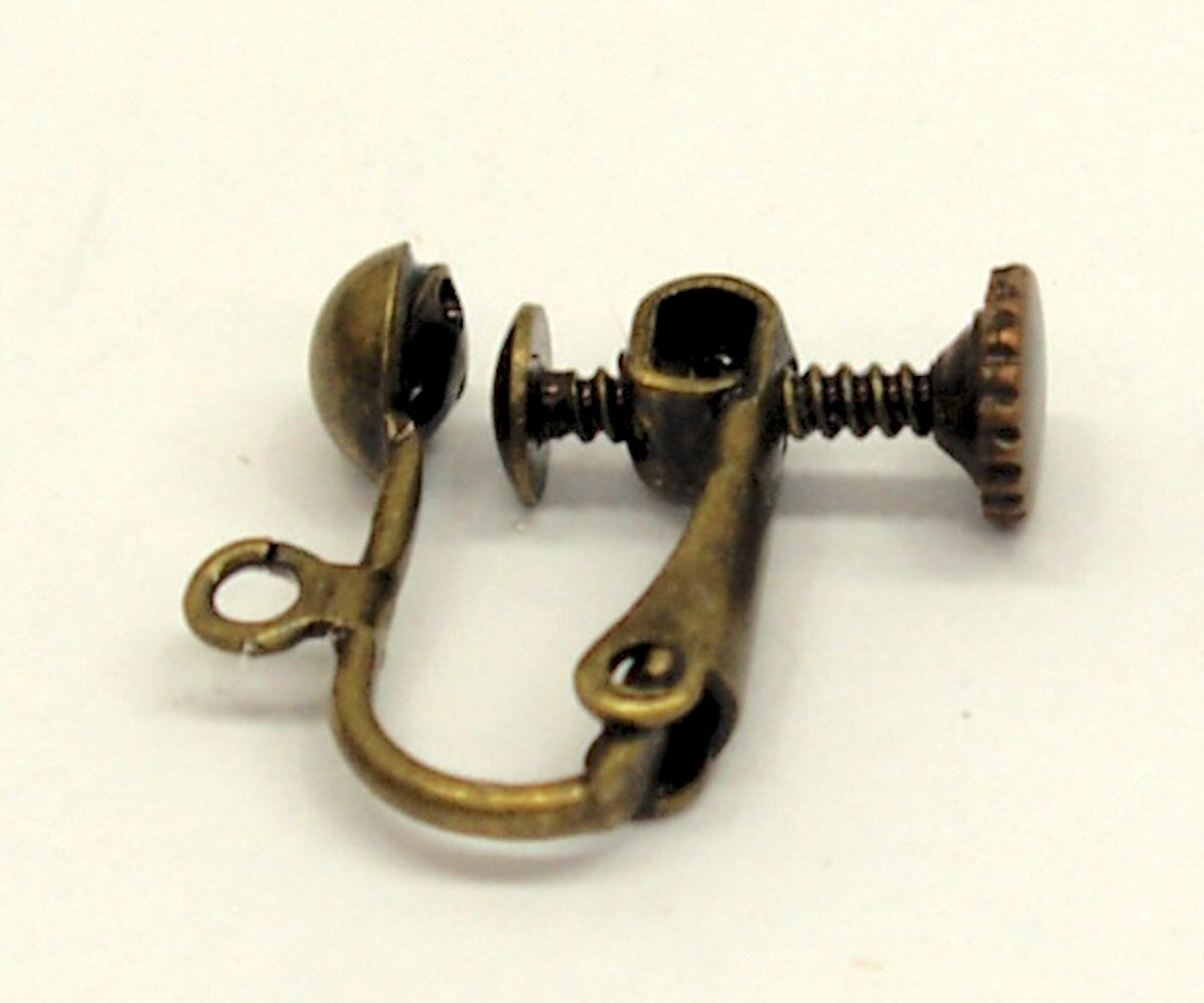 Clip On Ear Fitting (10) - Ancient Gold