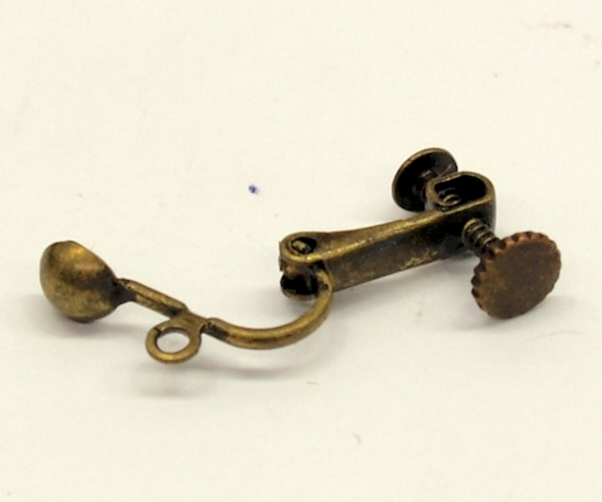 Clip On Ear Fitting (10) - Ancient Gold