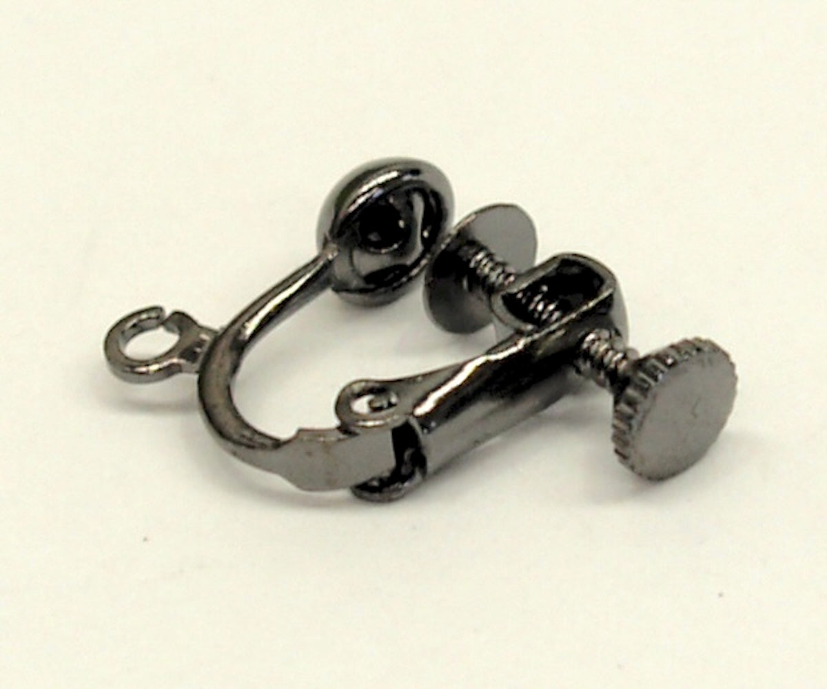 Clip On Ear Fitting (10) - Black Nickel