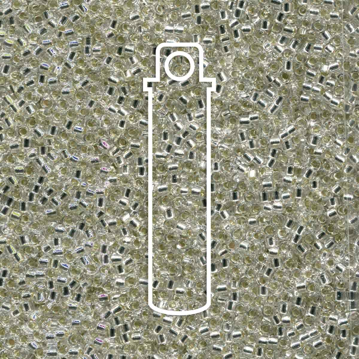 # 41 DBR Delica 11/0 SILVERLINED CRYSTAL - 7.2g Tube - Bead Shack