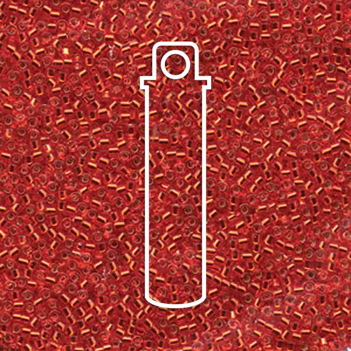 # 43 DBR Delica 11/0 SILVERLINED RED/ORANGE - 7.2g Tube - Bead Shack