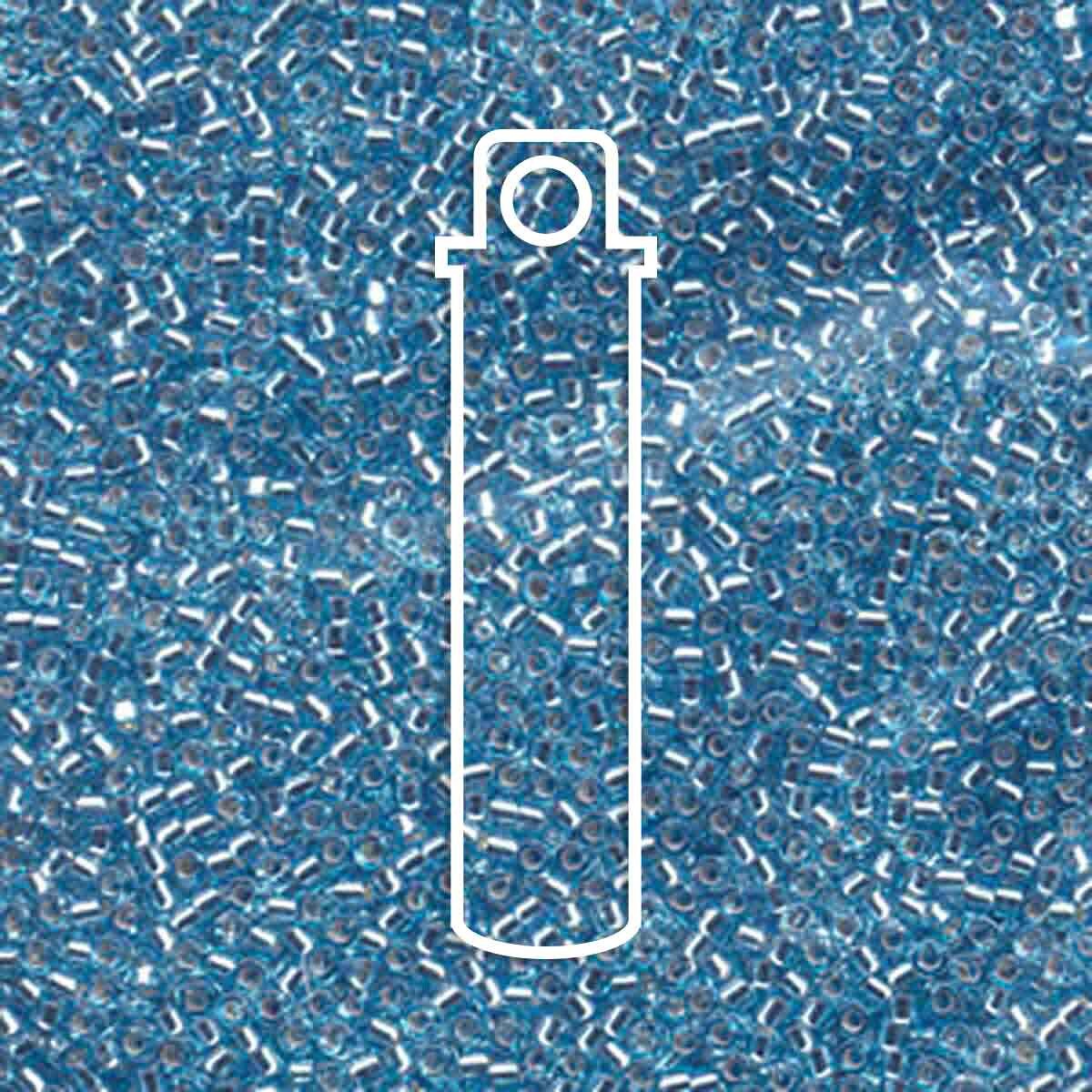 # 44 DBR Delica 11/0 SILVERLINED AQUA Qty: 7.2g Tube