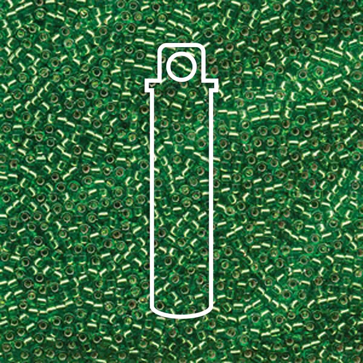 # 46 DBR Delica 11/0 SILVERLINED LIGHT GREEN - 7.2g Tube