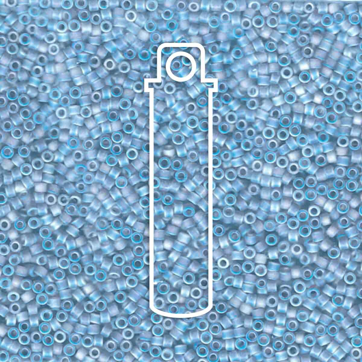 # 1285 DBR Delica 11/0 MATTE TRANSPARENT AZURE BLUE AB - 7.2g Tube - Bead Shack