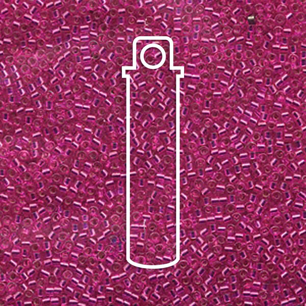 # 1340 DBR Delica 11/0 DYED SILVERLINED BRIGHT FUCHSIA PINK - 7.2g Tube